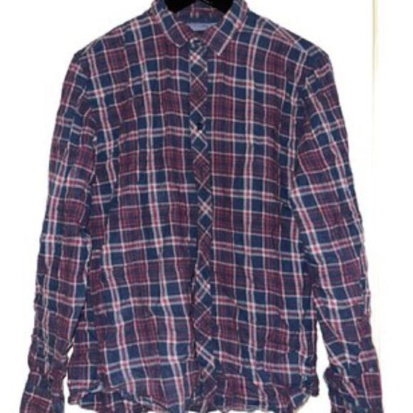 1991 by Cotton On Mens Flannel Red/Navy/White Check Button Down Shirt. Size M. - Picture 1 of 4